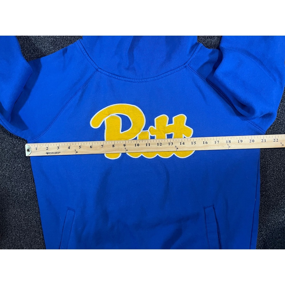 Colosseum Womens Pitt Panthers Hoodie Blue Yellow Raglan Pullover Large - Picture 4 of 13